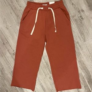 High Rise Cropped Sweat Pants